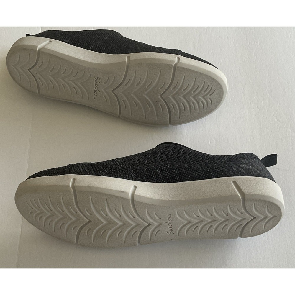 Skechers Black Dark Gray Air-Cooled Memory Foam Sneakers Size 9 - Picture 4 of 5